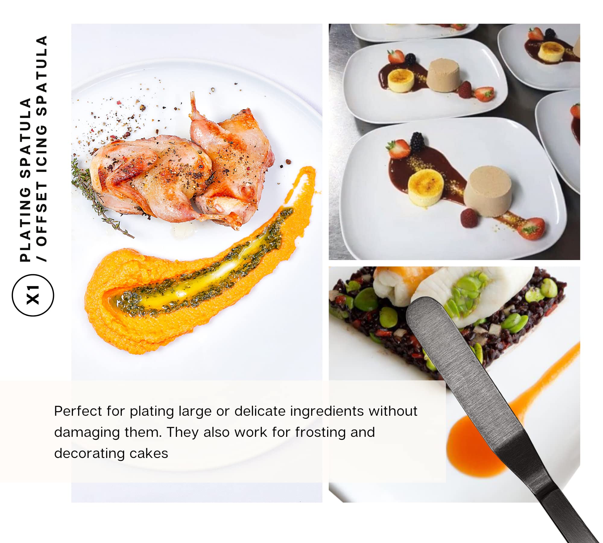 Professional Chef Plating Tools Set - 7-Piece Culinary Utensils Kit with Tweezers, Spoon, Fish Tongs, Spatula & Slotted Spoon | Modernist Cuisine Food Art Tools | Perfect for Fine Dining Presentation, Gourmet Cooking & Restaurant Food Styling