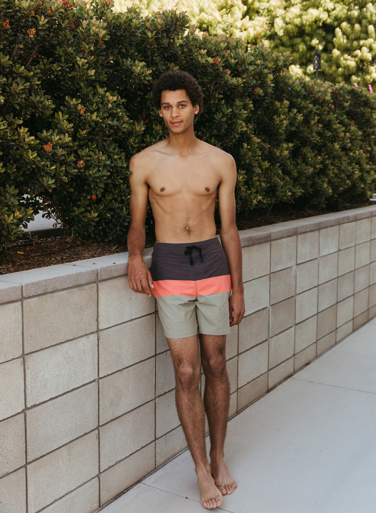 Men's Quick-Dry Swim Boardshorts with Liner - Triple Scoop Mocha Color - Perfect for Beach, Pool, Surfing & Summer Activities