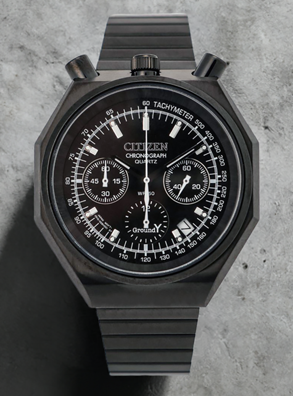 GROUND Y (Yohji Yamamoto) x Citizen Collaboration Watch - Limited Edition Tsuno Chrono (Bull Head) with Japan Movement | Stylish Unisex Fashion Accessory for Casual & Formal Wear