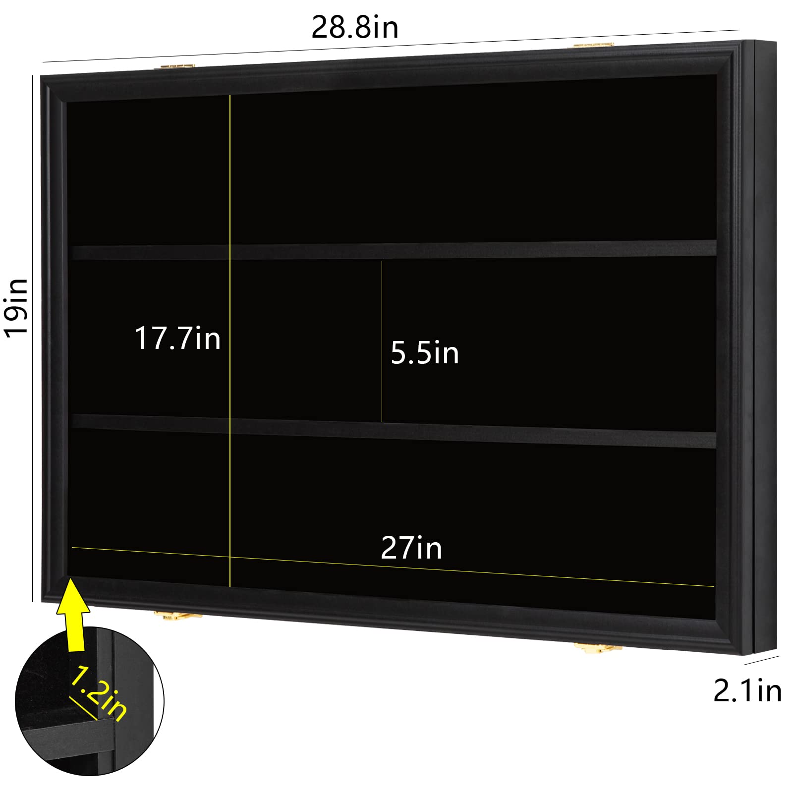 Temgee 24 Baseball Card Display Case - Lockable UV Protected Wall Mount Sports Trading Card Holder for Baseball, Basketball, Football & Hockey Collections | Perfect for Home, Office or Store Displays