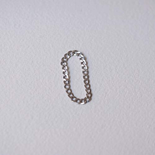 14K Solid Gold Cuban Chain Ring for Women & Men - Durable 14K Gold Flat Chain Link Ring - Elegant Eternity Cuban Ring for Everyday Wear, Gifts & Special Occasions