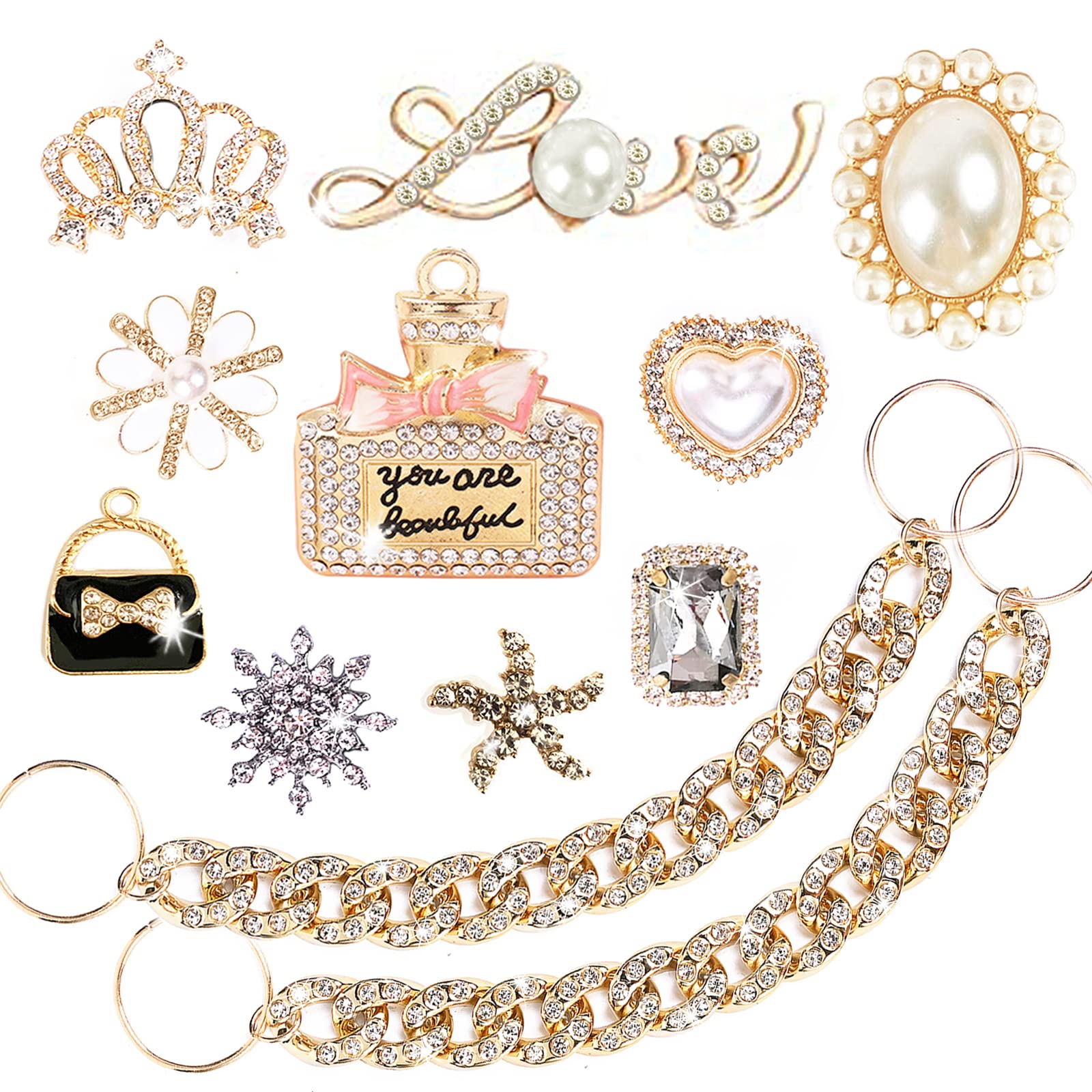 Sjavocado Bling Shoe Charms for Clogs - Crystal Jewelry Accessories for Women & Girls - Perfect Gift for Shoe Decoration - Great for Parties, Weddings & Everyday Fashion