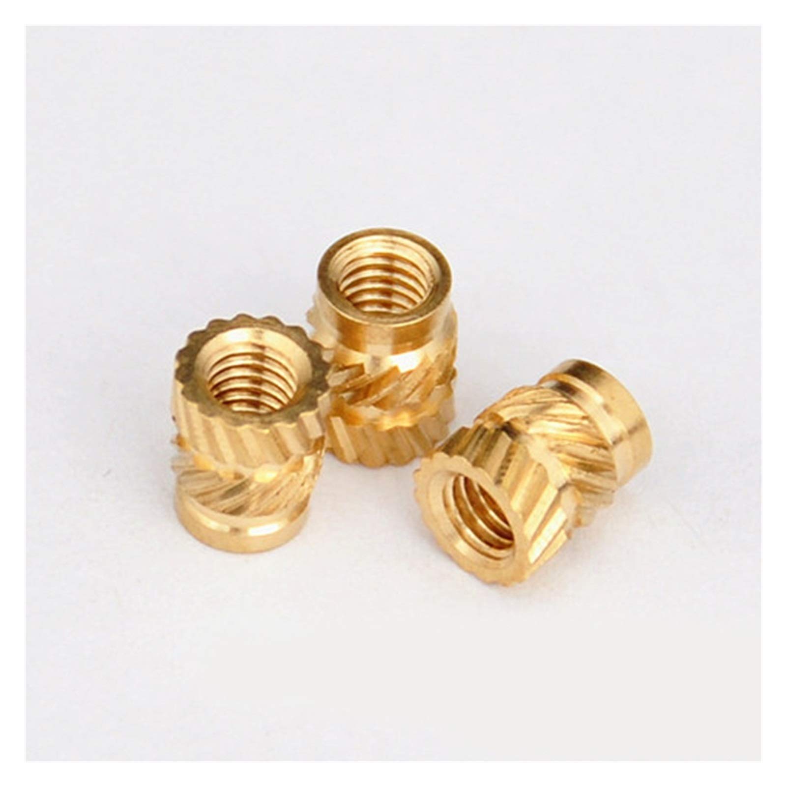 100pcs M3 Knurled Brass Heat-Set Threaded Inserts - High Temperature Resistant Embedment Nuts for 3D Printers, CNC Machines & DIY Projects - Perfect for Plastic Parts Assembly & Model Making