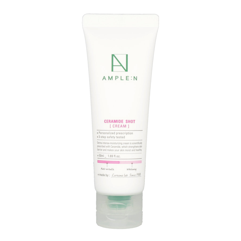 AMPLE:N Ceramide Shot Cream 50ml - Intense Hydrating Face Moisturizer for Dry & Sensitive Skin | Korean Skincare for Night & Day Use