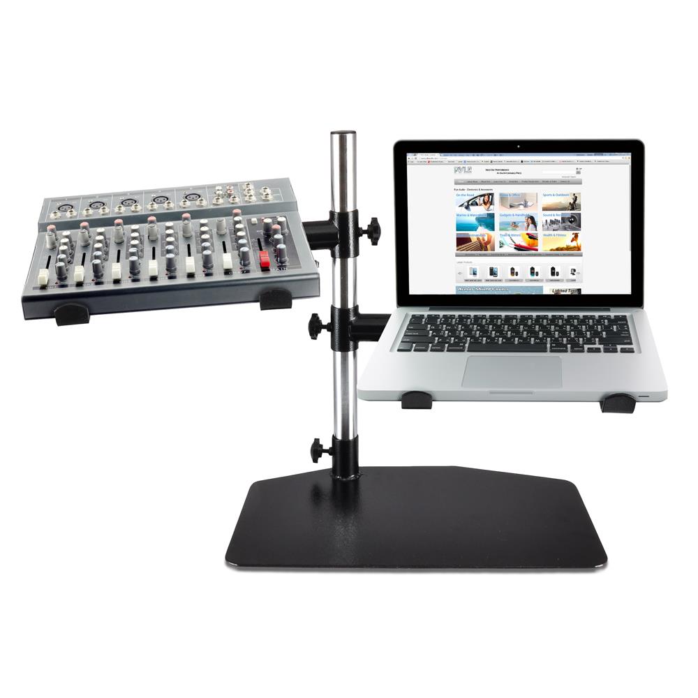 Dual Monitor Stand for Laptop and Studio Equipment - Adjustable Ergonomic Desk Mount for Home Office & Gaming Setup