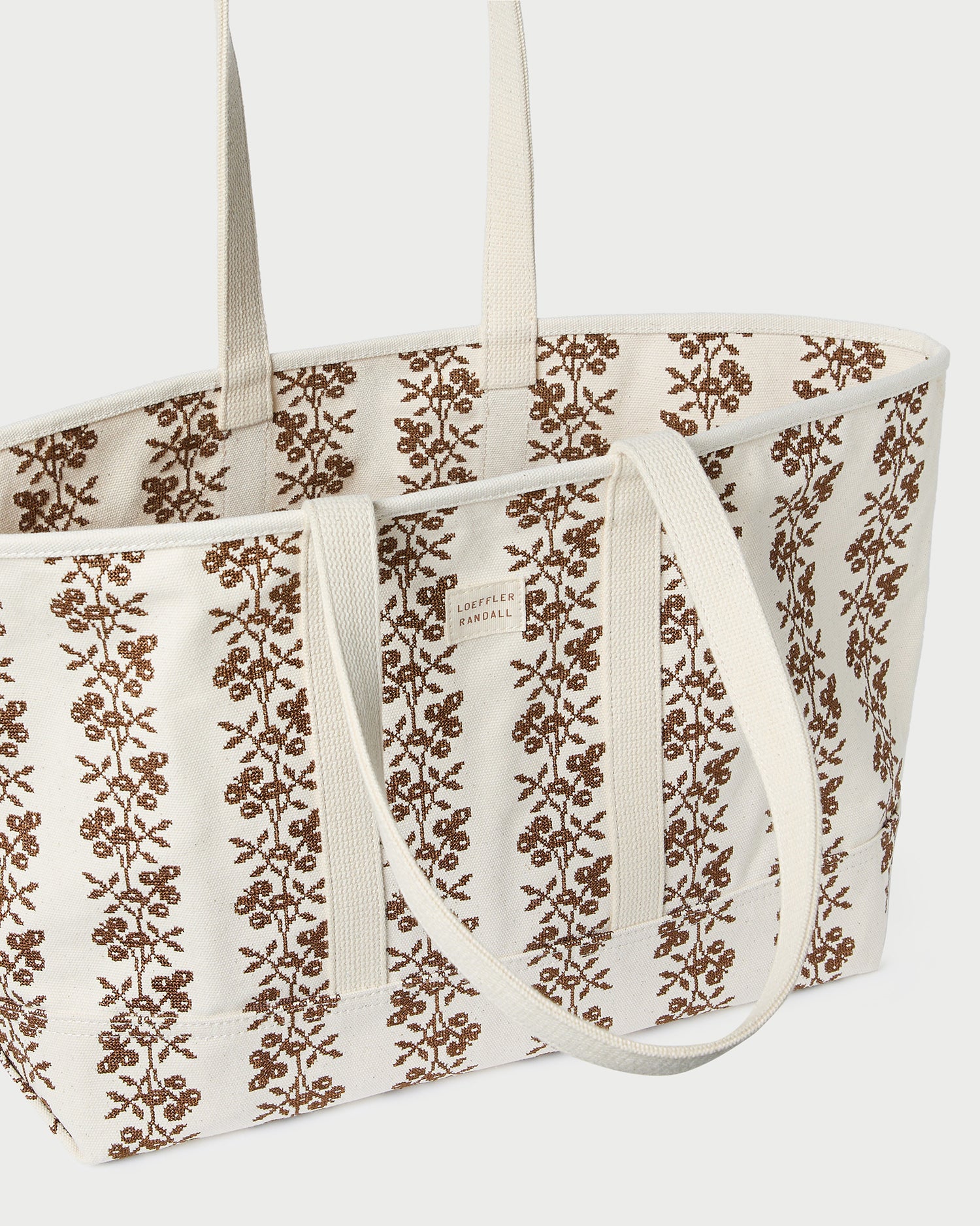 Deanie Natural Brown Embroidered Tote Bag for Women - Stylish Handbag for Work, Travel & Shopping