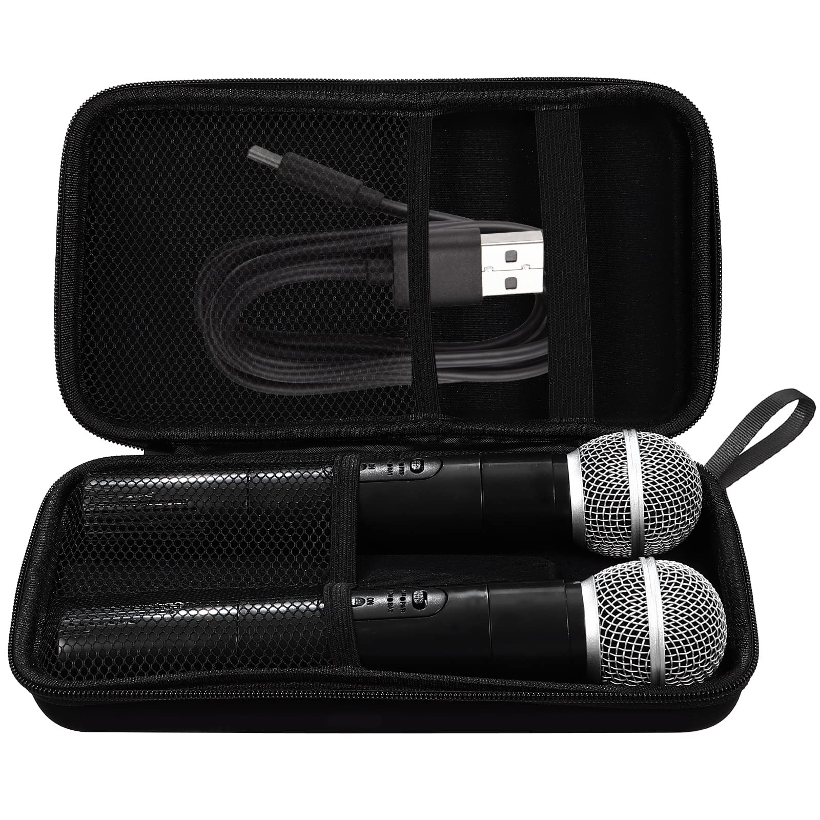 Milisten Hard EVA Shockproof Microphone Carrying Case - Dual Storage Box for Professional Mics & Accessories - Perfect for Studio Recording, Live Performances & Travel Protection