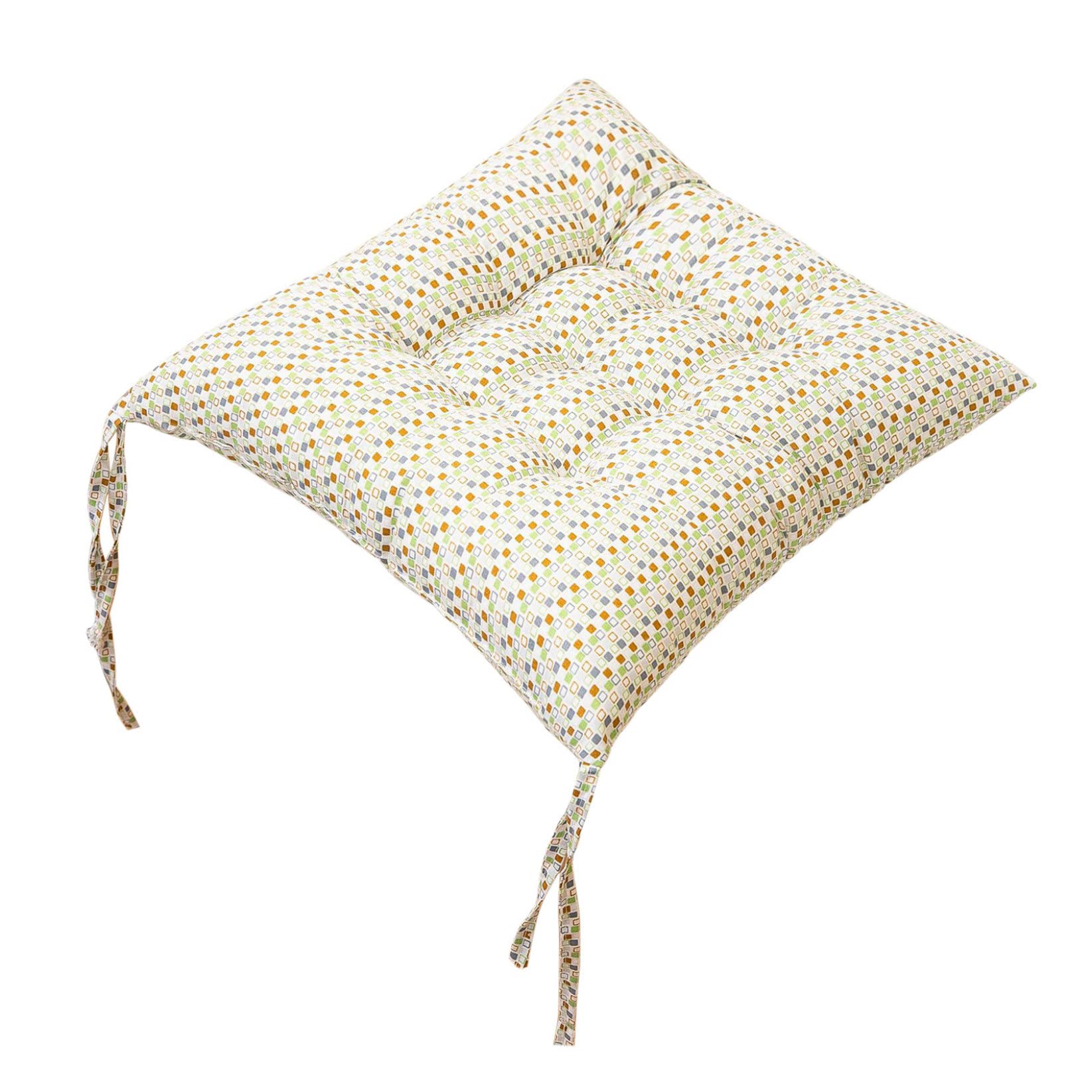 Square Cotton Chair Cushion - Comfortable Upholstered Seat Pad for Office, Home, Car, Outdoor & Garden Use - Soft Sofa Cushion for Chairs, Benches and Patio Furniture - Perfect for Living Room, Deck or Workspace