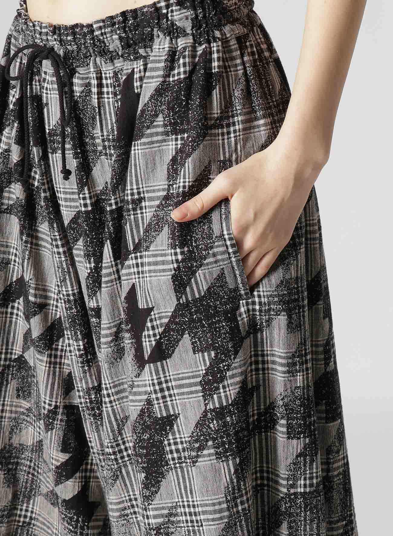 Stylish Cotton Linen Plaid Houndstooth Gathered Pants for Women - Comfortable & Trendy Casual Trousers for Office, Travel, and Everyday Wear