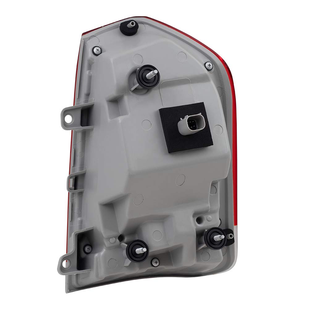 Brock Replacement Driver Tail Light with Chrome Compatible with 2015-2019 Dodge 300 - Perfect for Night Driving & Enhanced Safety