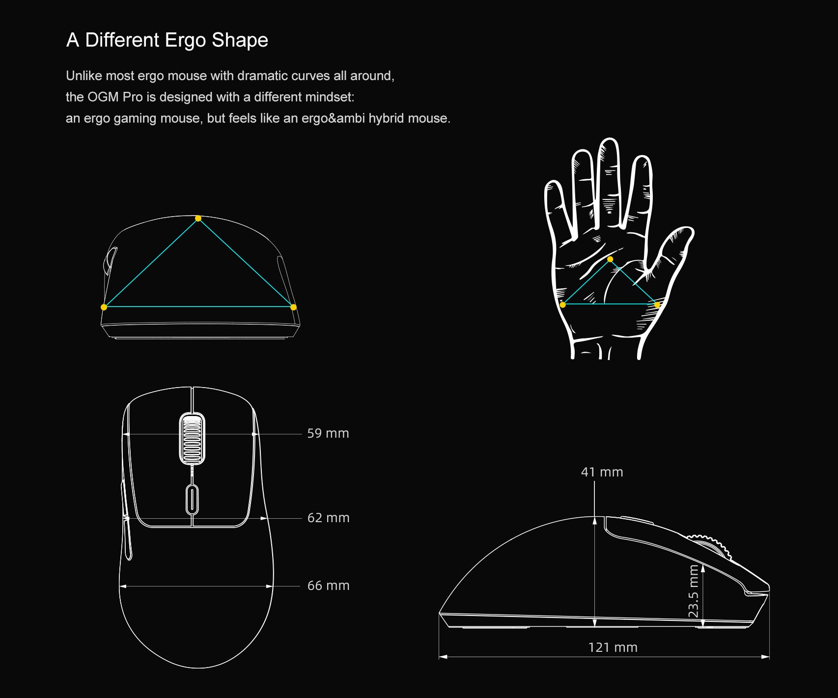 Waizowl OGM PRO Ink Feather Wireless Gaming Mouse - Lightweight Ergonomic Design, 16000 DPI, RGB Lighting - Perfect for FPS, MOBA, and Office Use