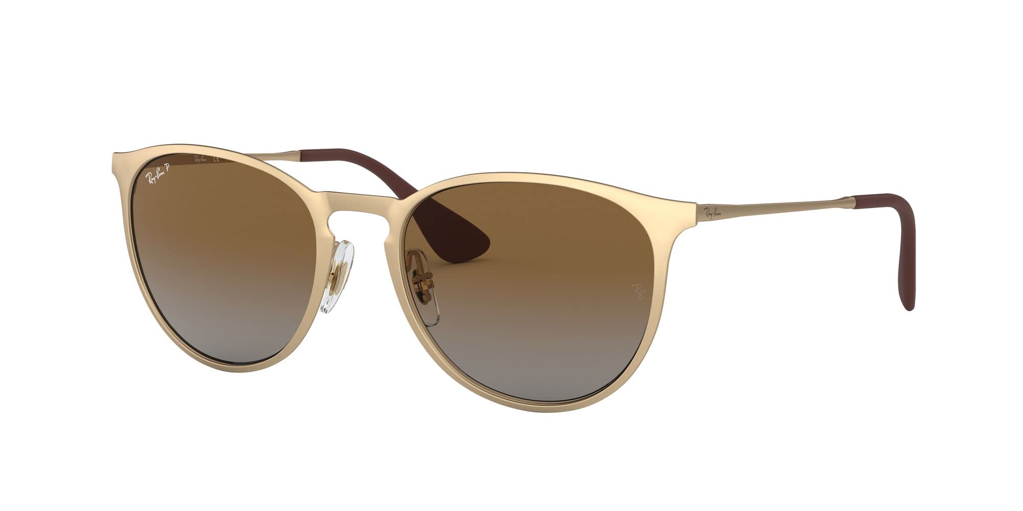 Ray-Ban RB3539 Erika Metal Round Polarized Sunglasses for Women - Classic Retro Style UV Protection Shades for Driving, Beach & Outdoor Activities