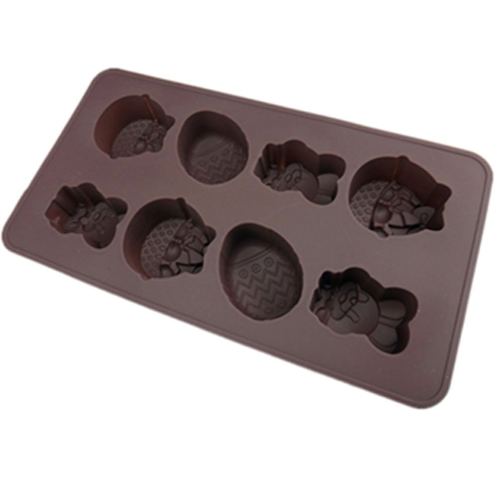 8-Cavity Rabbit Easter Egg Silicone Mold - Chocolate & Cake Baking Molds for DIY Desserts - Perfect for Easter Treats, Cupcake Decorations, and Holiday Baking Projects