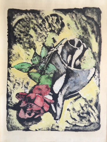 Gilbert Lewis: Untitled (Rose and Shell) - Vintage Art Print for Home Decor, Office Wall Art, and Gift Ideas
