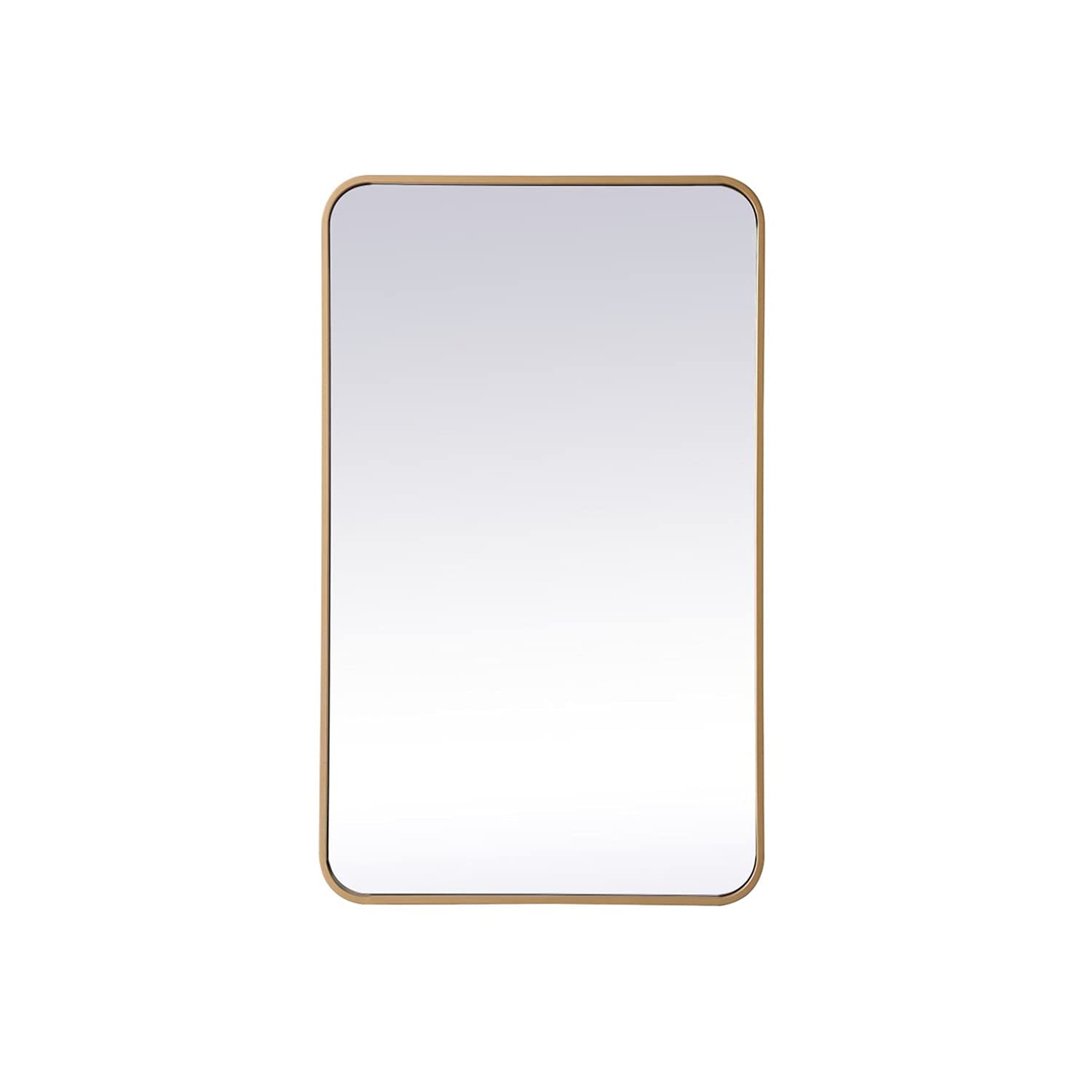 Elegant Brass Rectangular Mirror 22x36 for Home Decor