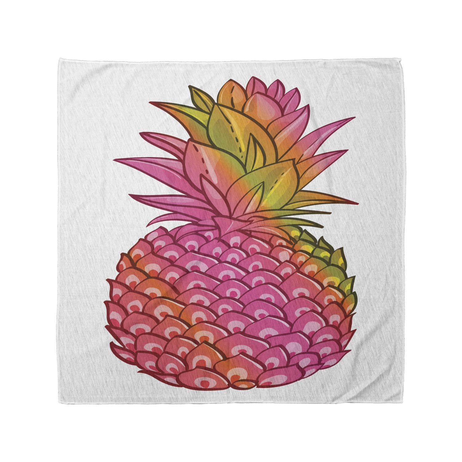 Ambesonne Pineapple Unisex Bandana - Tropical Exotic Fruit Print Multicolor Bandana for Men & Women - Perfect for Beach, Summer, Music Festivals & Outdoor Activities