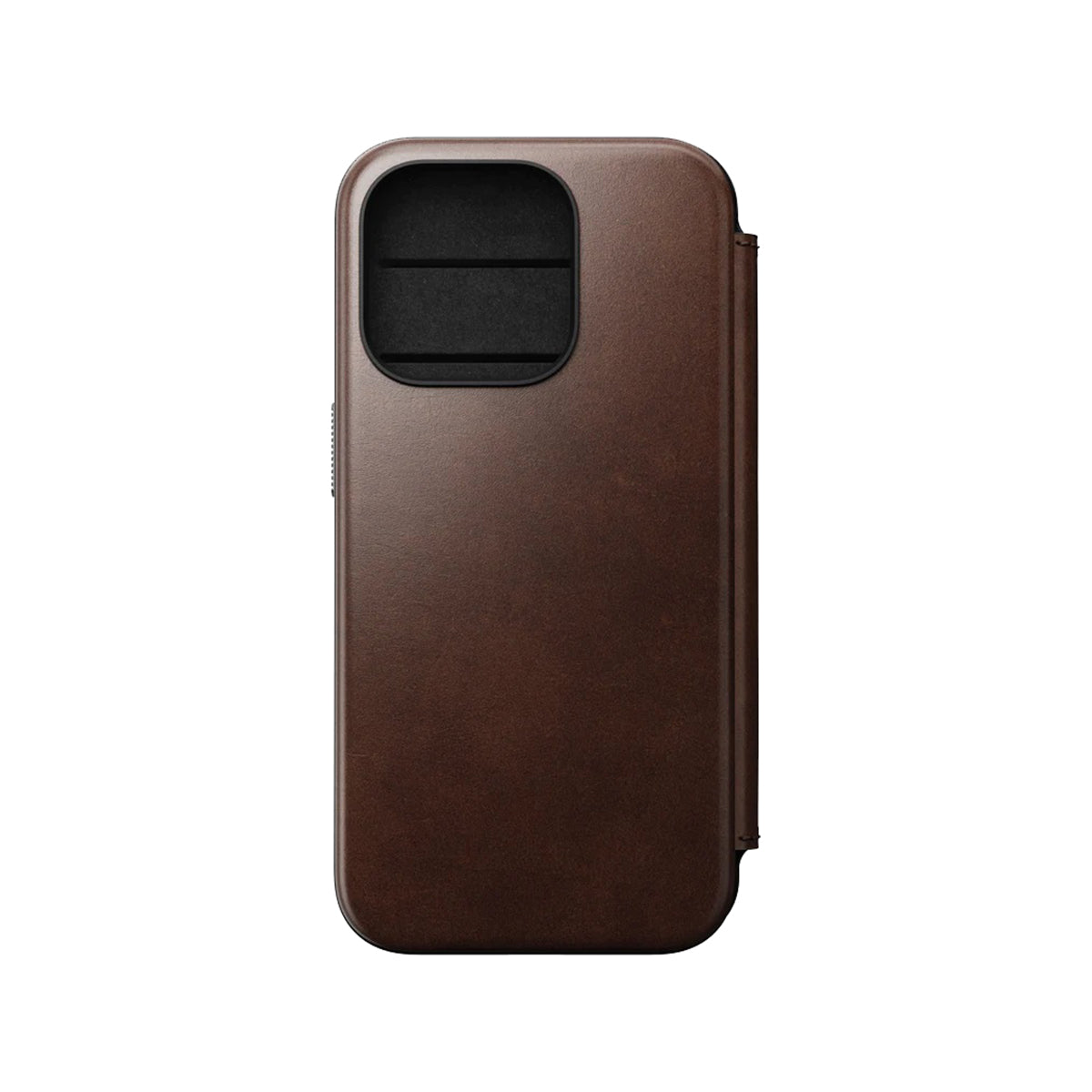 Nomad Leather Folio Case for iPhone 15 Pro - Premium Horween Leather, Slim Protective Cover with Card Slots (Brown) - Perfect for Business & Travel Accessories