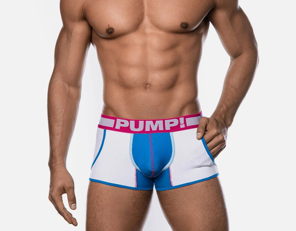 PUMP! Sugar Rush Jogger Boxer - Breathable Mesh Underwear for Men, White - Perfect for Running, Gym Workouts & Everyday Comfort