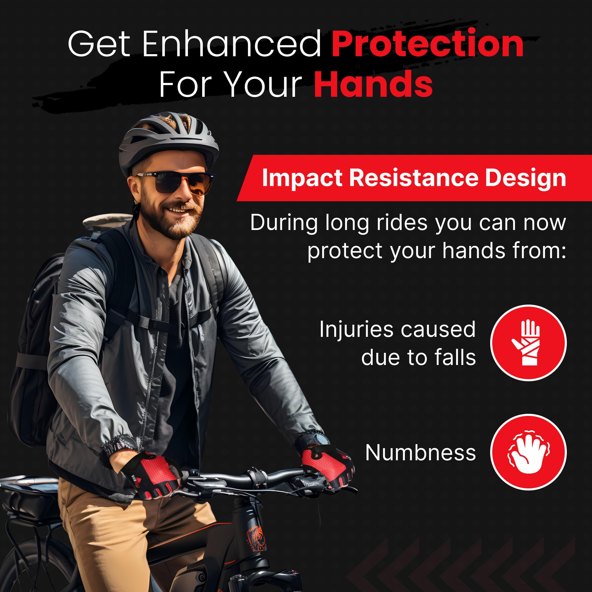 Cycling Gloves - Anti-Slip Shock Absorbing for Men & Women | Mountain Bike & Sports