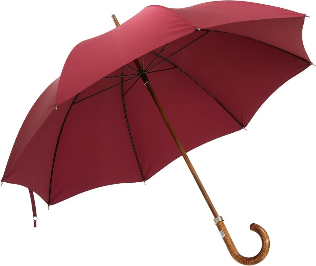 Classic English Burgundy Umbrella - Waterproof Windproof Compact Folding Travel Umbrella for Men & Women - Perfect for Rainy Days, Commuting, and Outdoor Activities