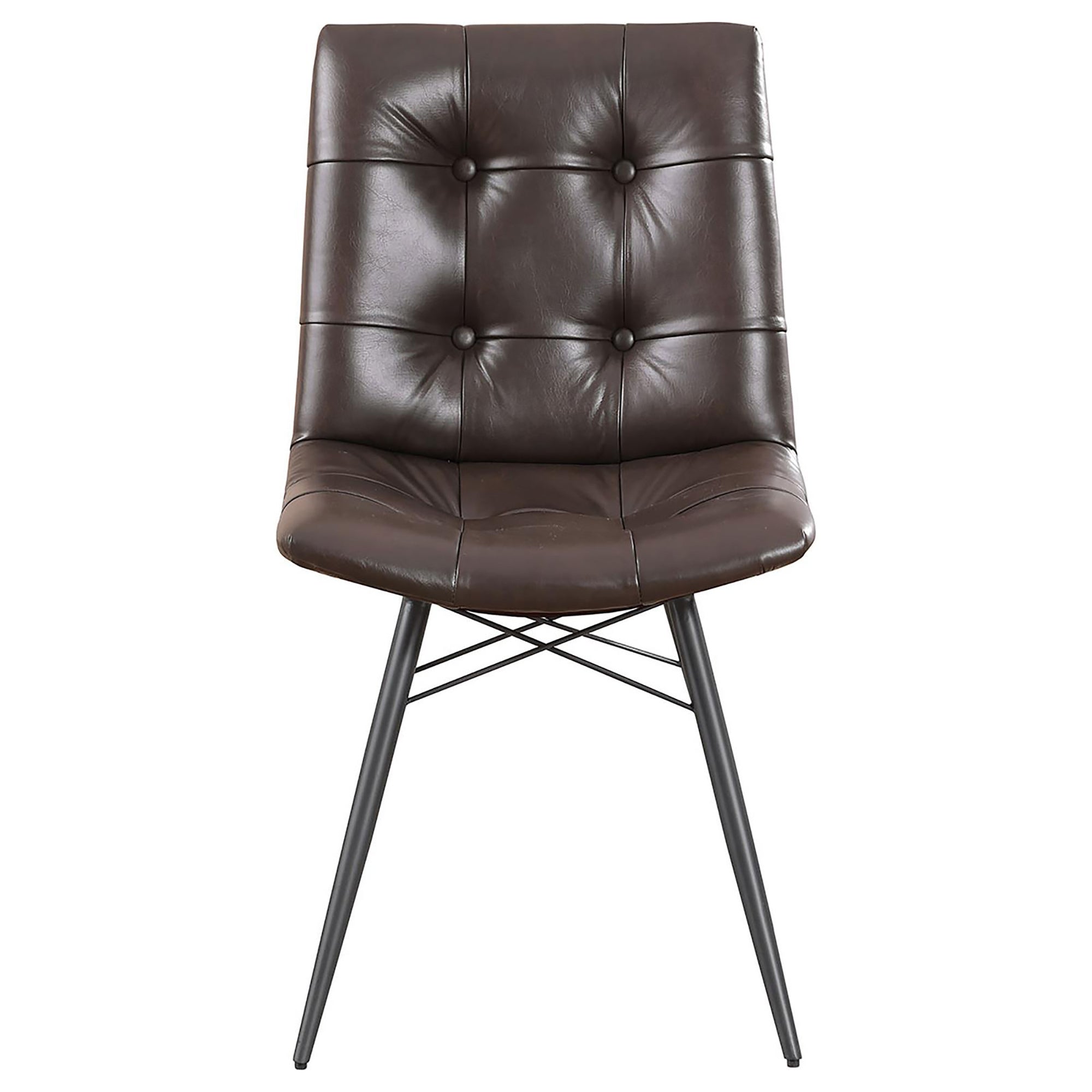 Brown and Gunmetal Back Dining Chairs Set of 4 - Modern Kitchen & Dining Room Furniture for Home Decor | Perfect for Family Gatherings & Dinner Parties