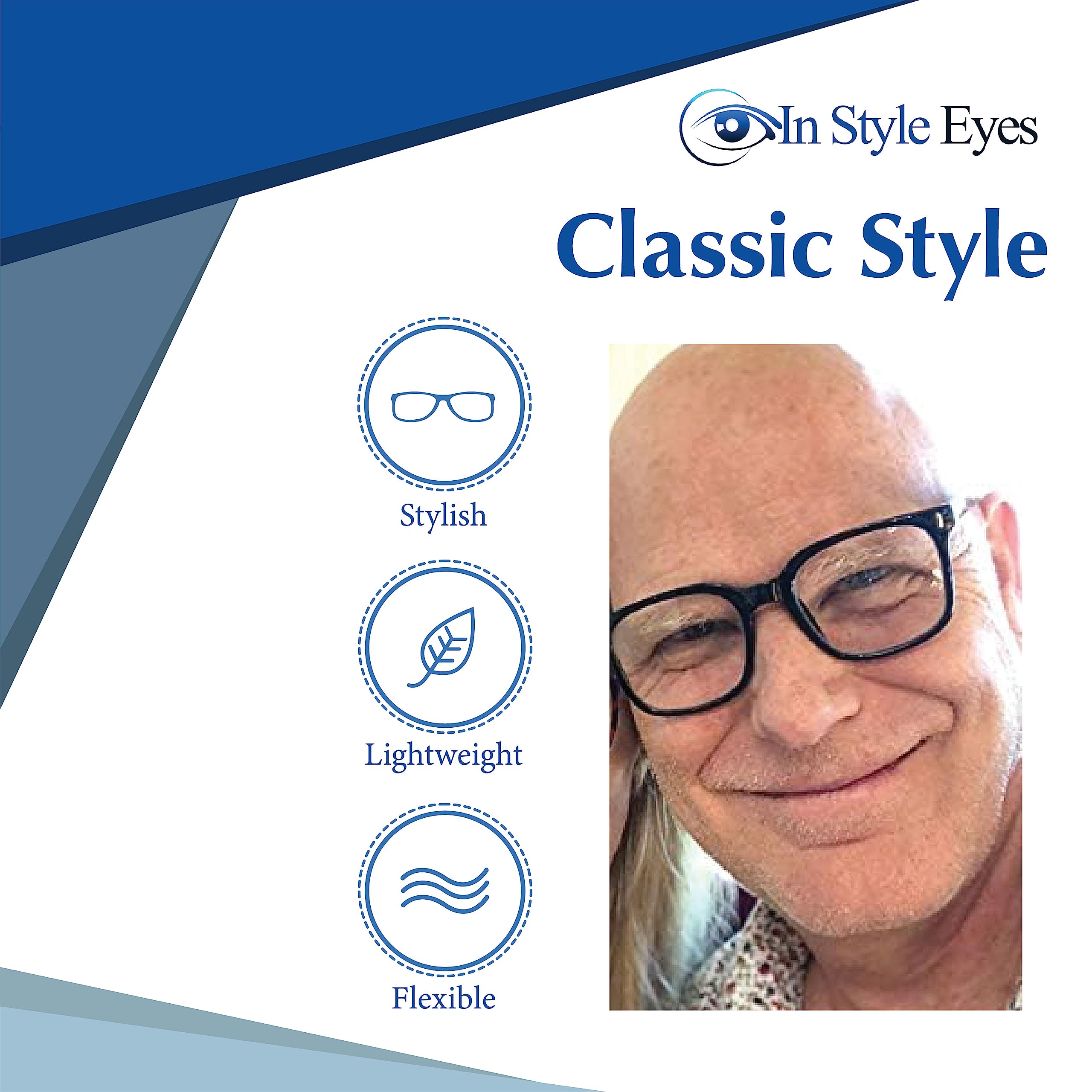 Ageless Large Reading Glasses - Lightweight Square Full-Rim Frames with Oversized Lenses for Women & Men - Perfect for Reading, Computer Work, and Crafts