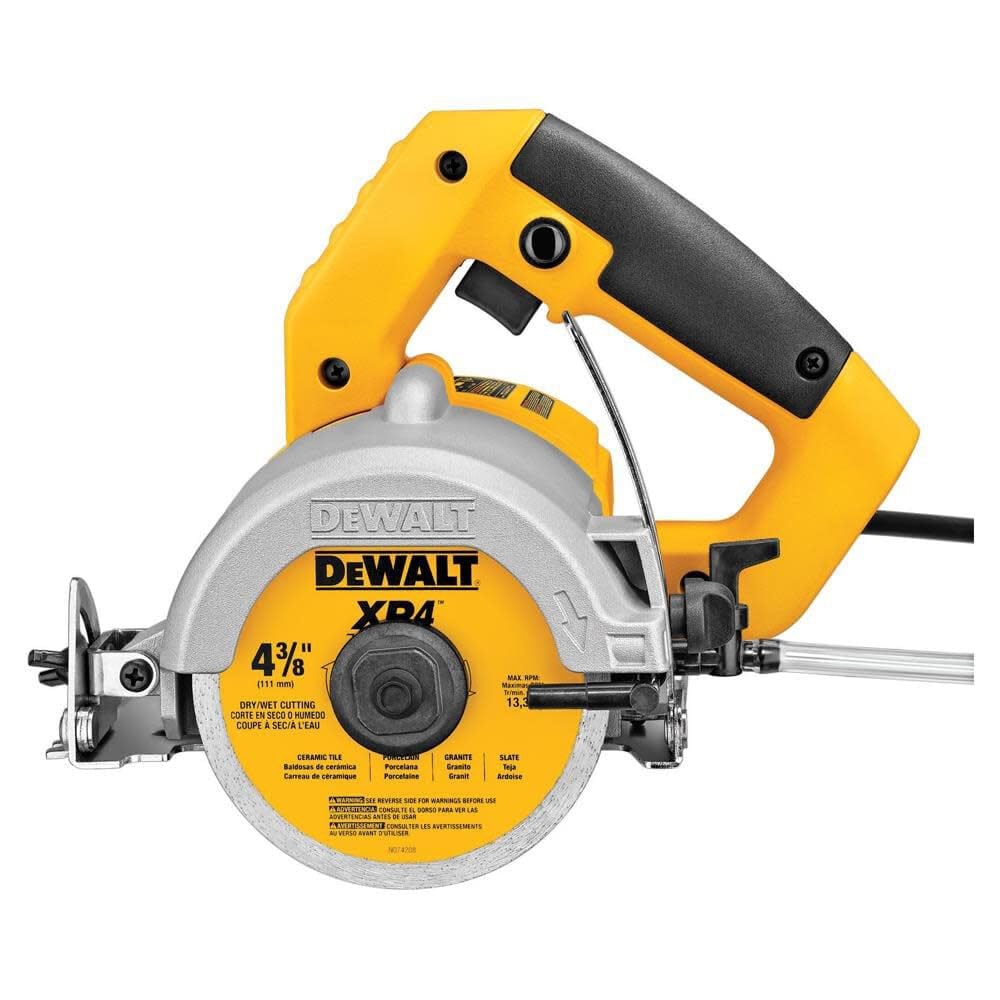DEWALT DWC860W 4-3/8-Inch Wet Tile Saw for Masonry - Professional Tile Cutting Tool for Ceramic, Porcelain & Stone - Perfect for Bathroom Renovations, Kitchen Backsplashes & Flooring Projects