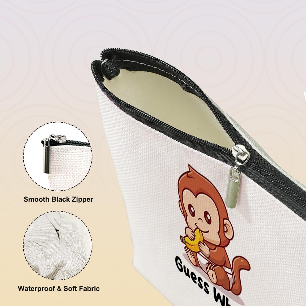 Funny Monkey Makeup Bag for Women & Girls - Cute Cosmetic Pouch for Animal Lovers - Perfect Gift for Sister, Best Friend, Daughter, Coworker - Great for Travel, School, Birthday, Christmas & Mother's Day