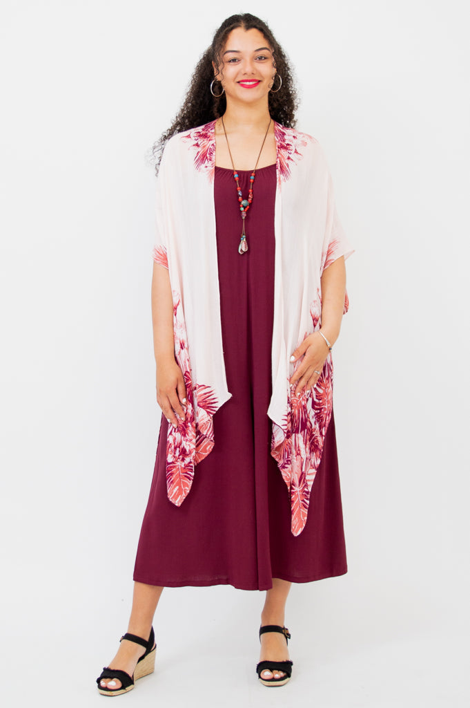 Joanna Jumpsuit - Women's Burgundy Linen Bamboo Romper | Comfortable & Stylish for Summer Outings, Beach Vacations & Casual Wear