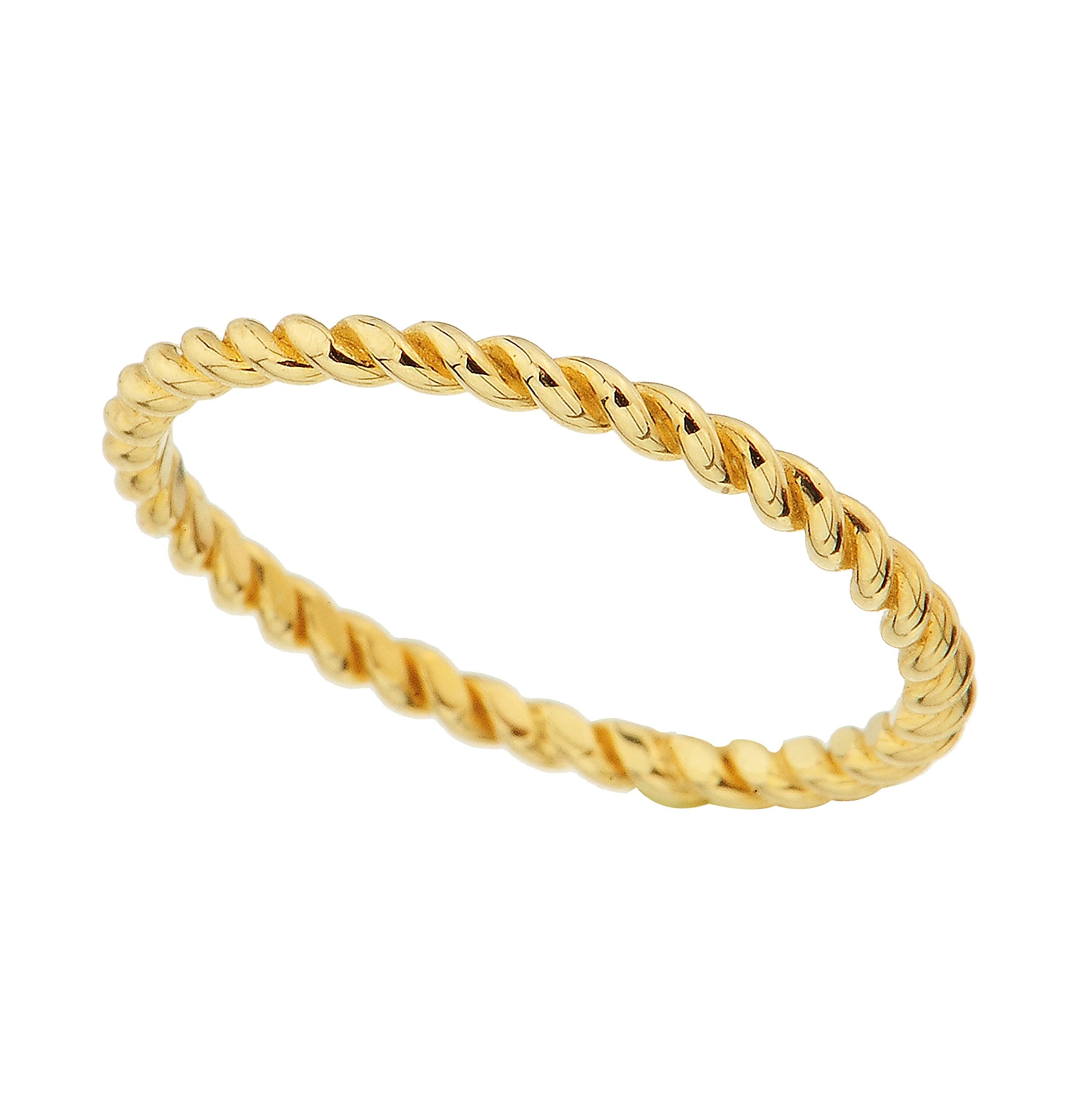 14K Real Solid Gold Rope Ring for Women - Dainty Twisted Rope Design, Elegant Minimalist Jewelry - Perfect Christmas & Birthday Gift for Her, Anniversary Present, Everyday Wear or Special Occasions