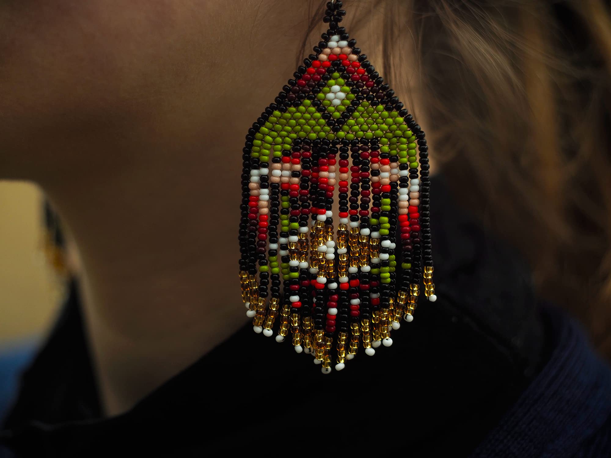Forest Spirits Indian Inspired Beaded Earrings | Native American Style Beaded Jewelry | Handmade Bohemian Tribal Earrings | Perfect for Festivals, Weddings & Boho Fashion