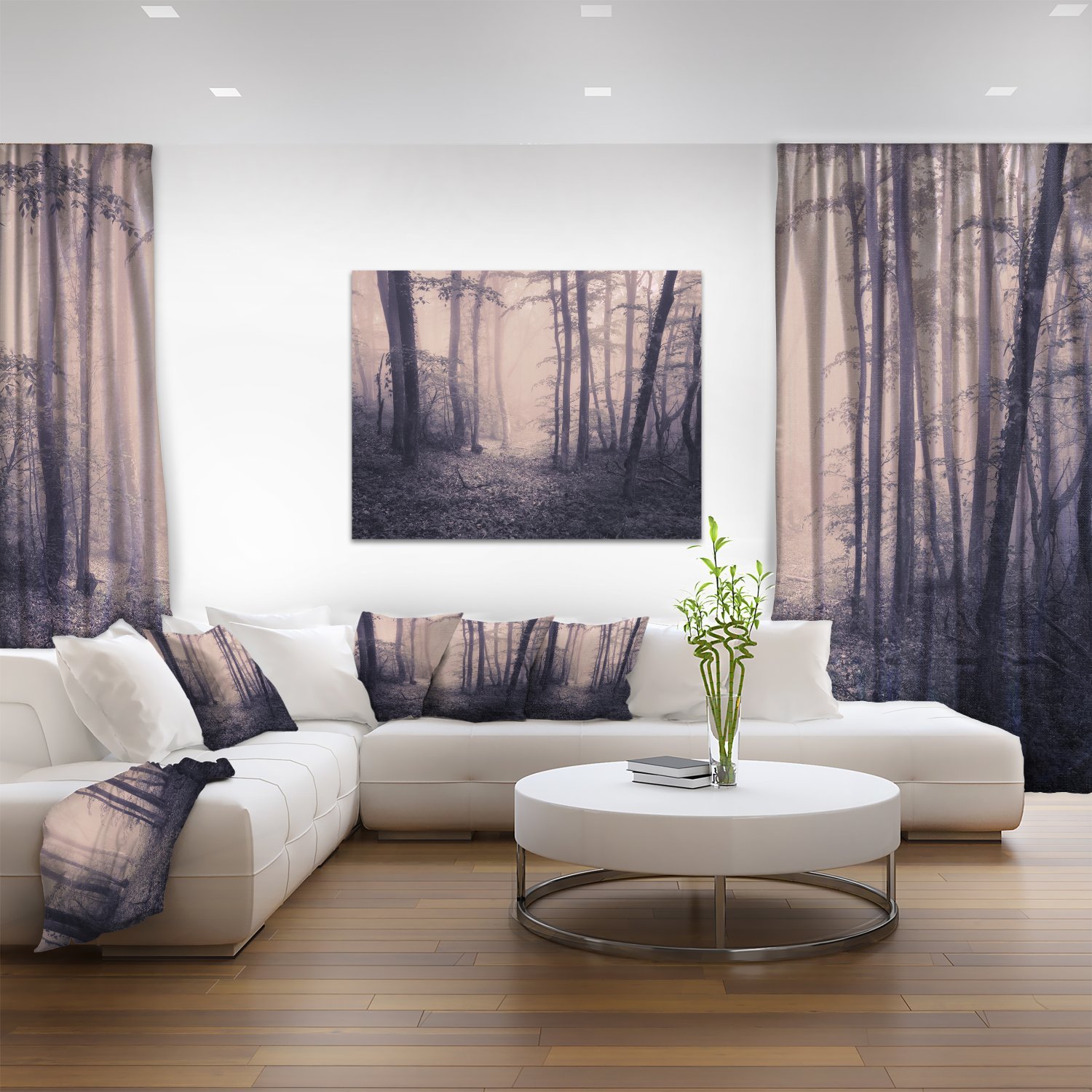 Spring Forest in Fog Landscape Photo Canvas Art Print - Nature Wall Decor for Living Room, Bedroom & Office - Perfect for Home & Office Decor
