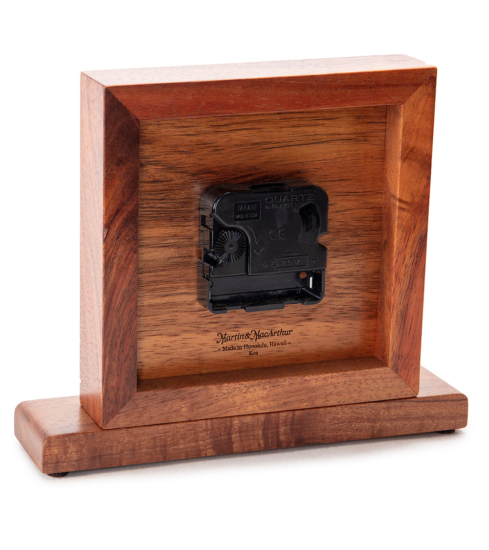 Handcrafted Koa Wood Square Honu Turtle Wall Clock - Hawaiian Home Decor for Living Room, Bedroom & Office