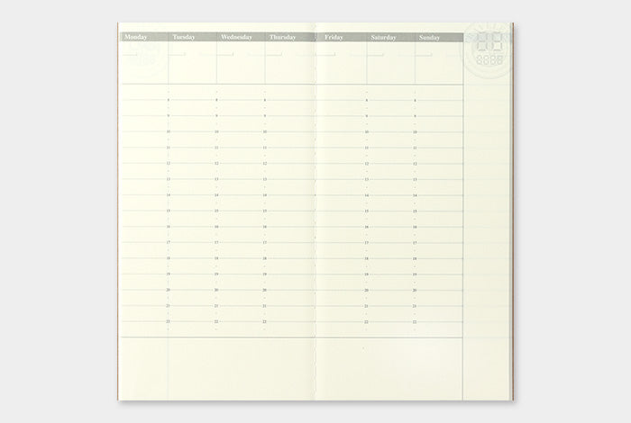 TRC Traveler's Notebook Refill - Weekly Diary Insert No.18 | Free Diary Refill for Travel Journal, Planner & Bullet Journaling | Perfect for Travelers, Students & Office Use