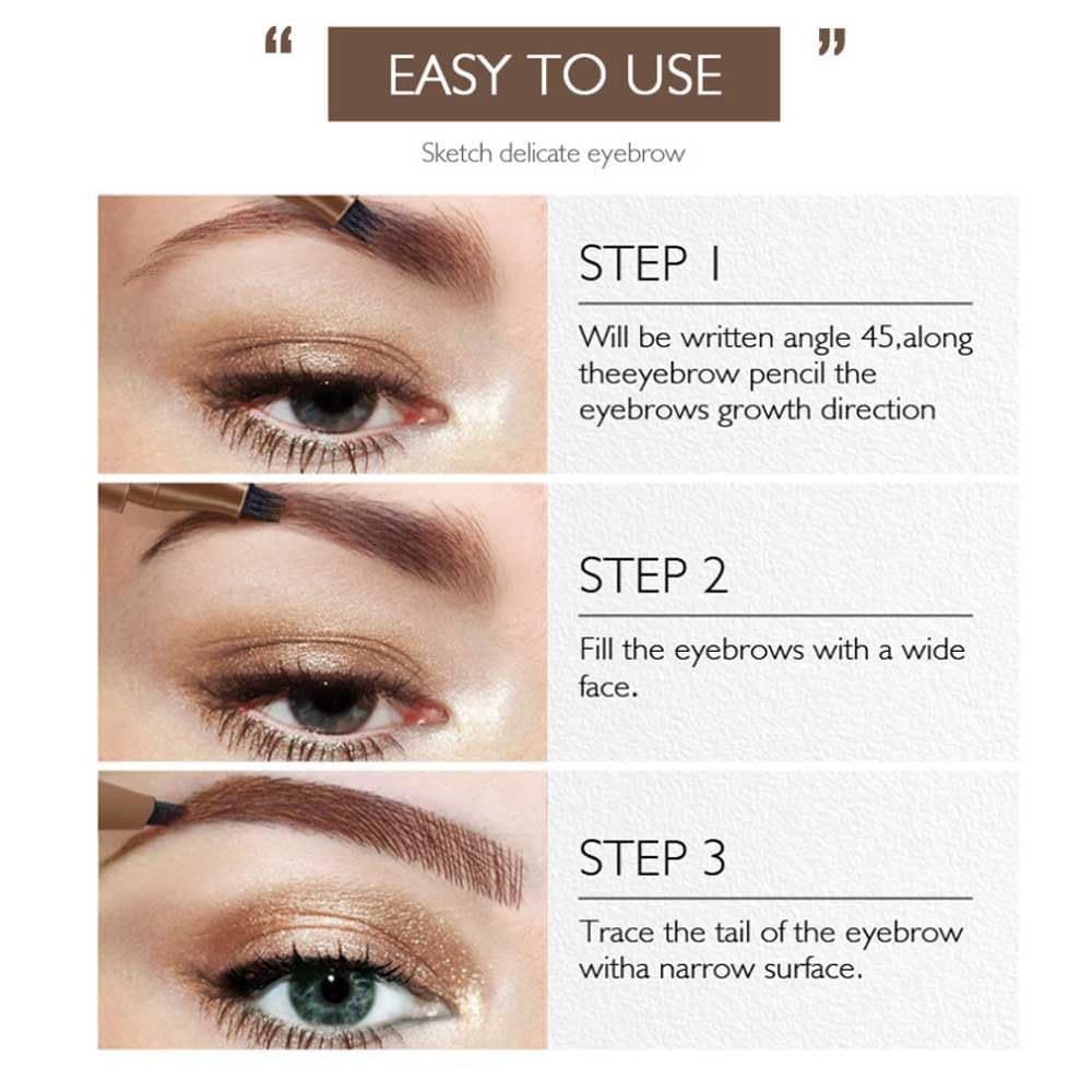 2Pcs Eyebrow Pen Set - Waterproof Microblading Eyebrow Pencil with 4 Tips for Natural Looking Brows, Long Lasting Eyebrow Makeup Kit for Daily Use & Professional Contouring | Perfect for Beginners, Salon & Everyday Makeup Routine