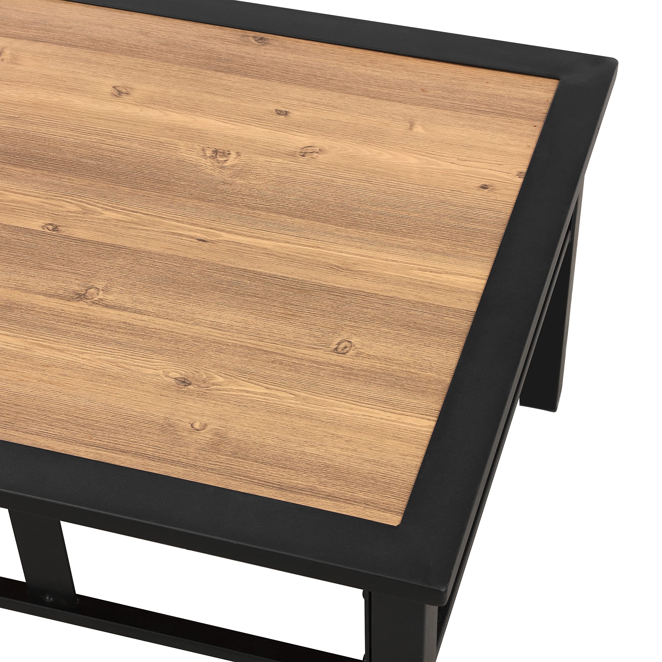 **Weather-Resistant Aluminum Composite Panel Outdoor Side Table with Wood Grain - Patio, Bistro & Conversation Coffee Table for Outdoor Furniture Sets - Perfect for Backyard, Garden & Poolside Relaxation**