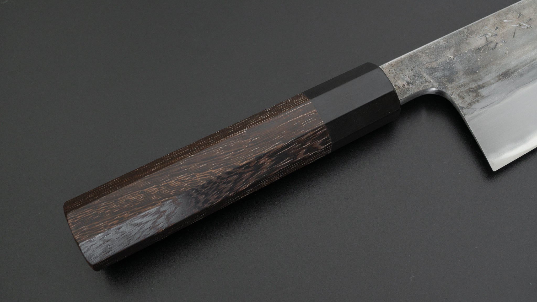 Premium Jiro Tsuchime Wa Santoku Knife 180mm - Japanese High Carbon Steel Blade with Taihei Tagayasan Wood Handle (#628) - Perfect for Sushi, Vegetables & Meat Cutting