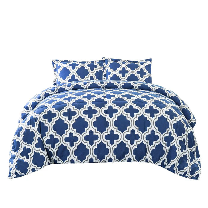 Premium Down Alternative Comforter Set - Soft & Hypoallergenic - Modern Trellis Design - Perfect for Bedroom Decor & Cozy Sleep