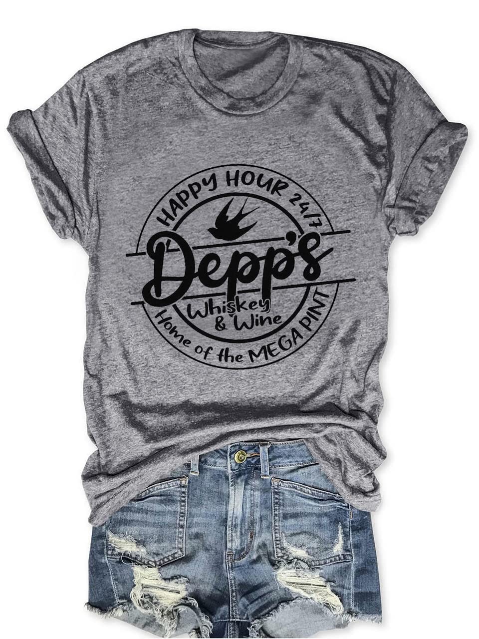 Funny Women's Whiskey Shirt - Mega Pint Wine Graphic Tee | Cute Short Sleeve Summer Tops for Casual Wear & Wine Lovers