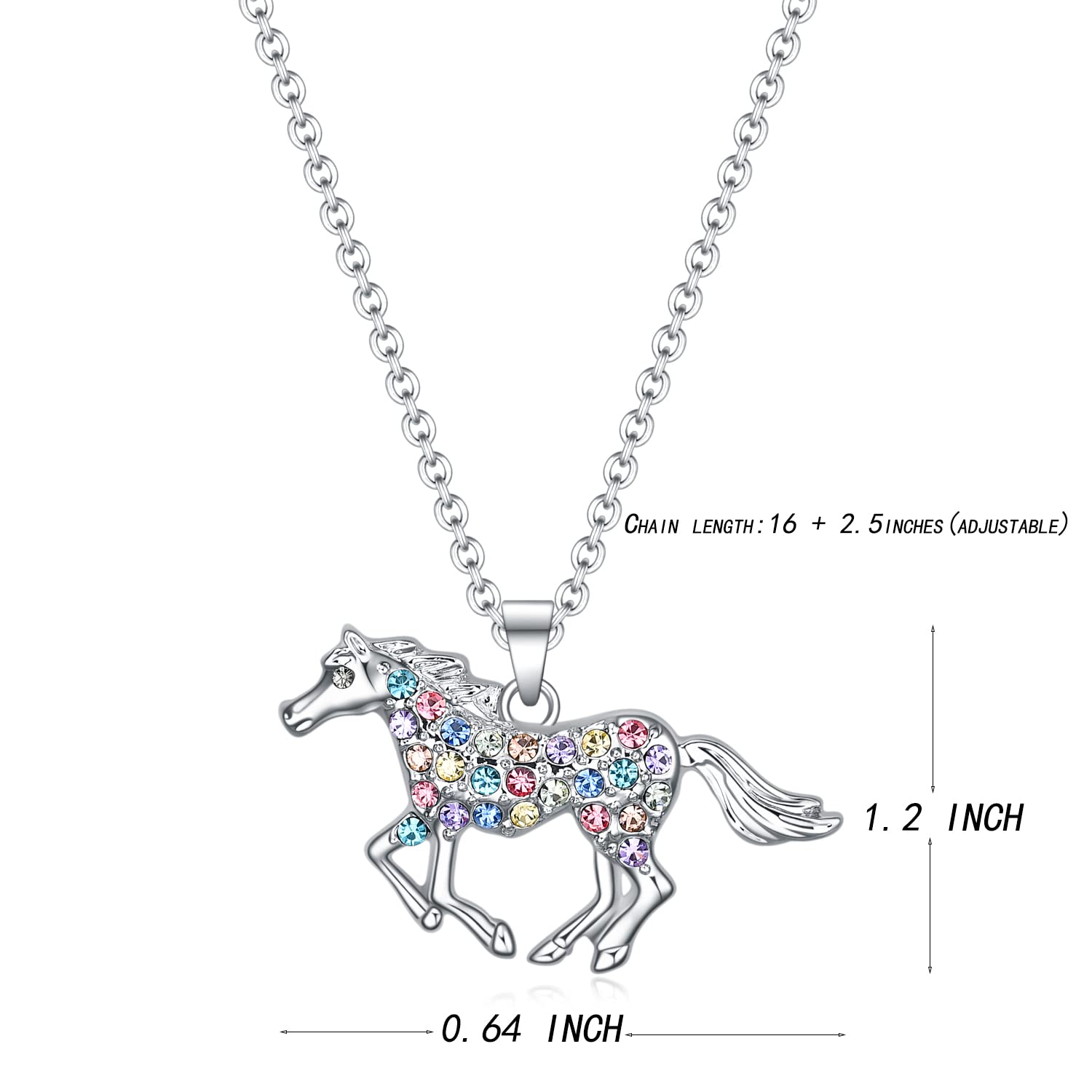 **Elegant Animal Necklace for Girls & Women - Horse, Wolf, Hummingbird, Fox Pendant Jewelry | Perfect Valentine's Day, Birthday, Christmas & Back to School Gift | Great for Casual Wear, Parties & Special Occasions**