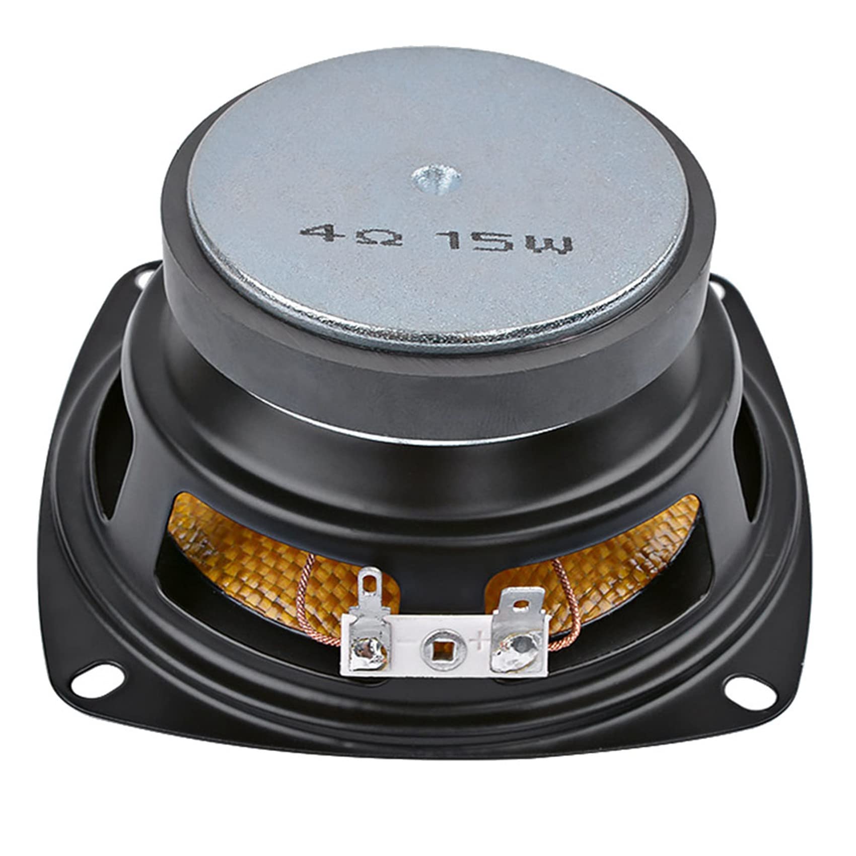 4Pc 4-Inch 15W 4 Ohm Portable Bass Speaker - DIY Professional Multimedia Subwoofer for Home Theater, Car Audio & Sound System - High-Quality Audio for Parties, Gaming & Outdoor Events
