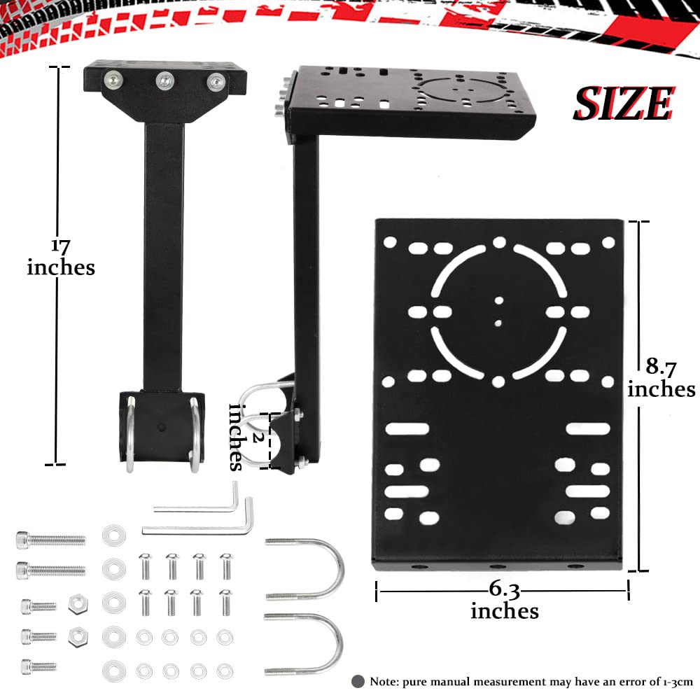 Premium Racing Simulator Stand Joystick Mount for Logitech G27/G29/G920 & Thrustmaster Wheels - Heavy-Duty Steel Plate with Bolts - Perfect for Flight & Driving Simulation Gaming Setups