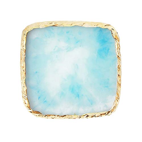 Blue Agate Coaster Set - Stone Nail Art Palette & Jewelry Display Tray for Coffee Bar Decor, Drink Coaster, Color Mixing Plate - Perfect for Home Decor, Nail Salon & Gift Giving