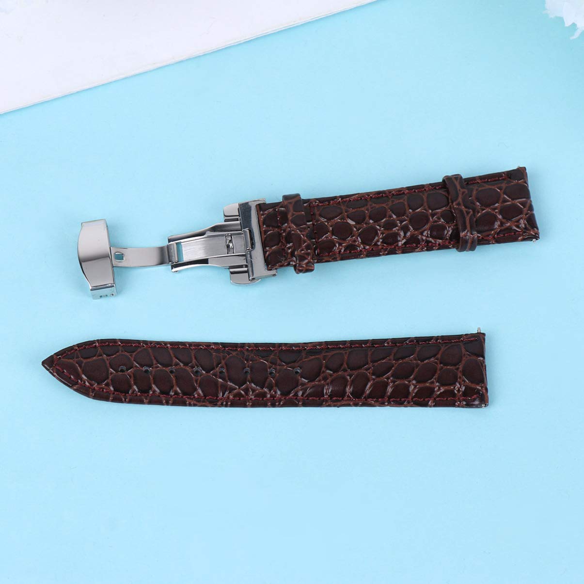 NICERIO Genuine Leather Watch Strap Replacement Band - Stylish & Durable Fashion Watch Accessory for Men & Women - Perfect for Business, Casual & Everyday Wear