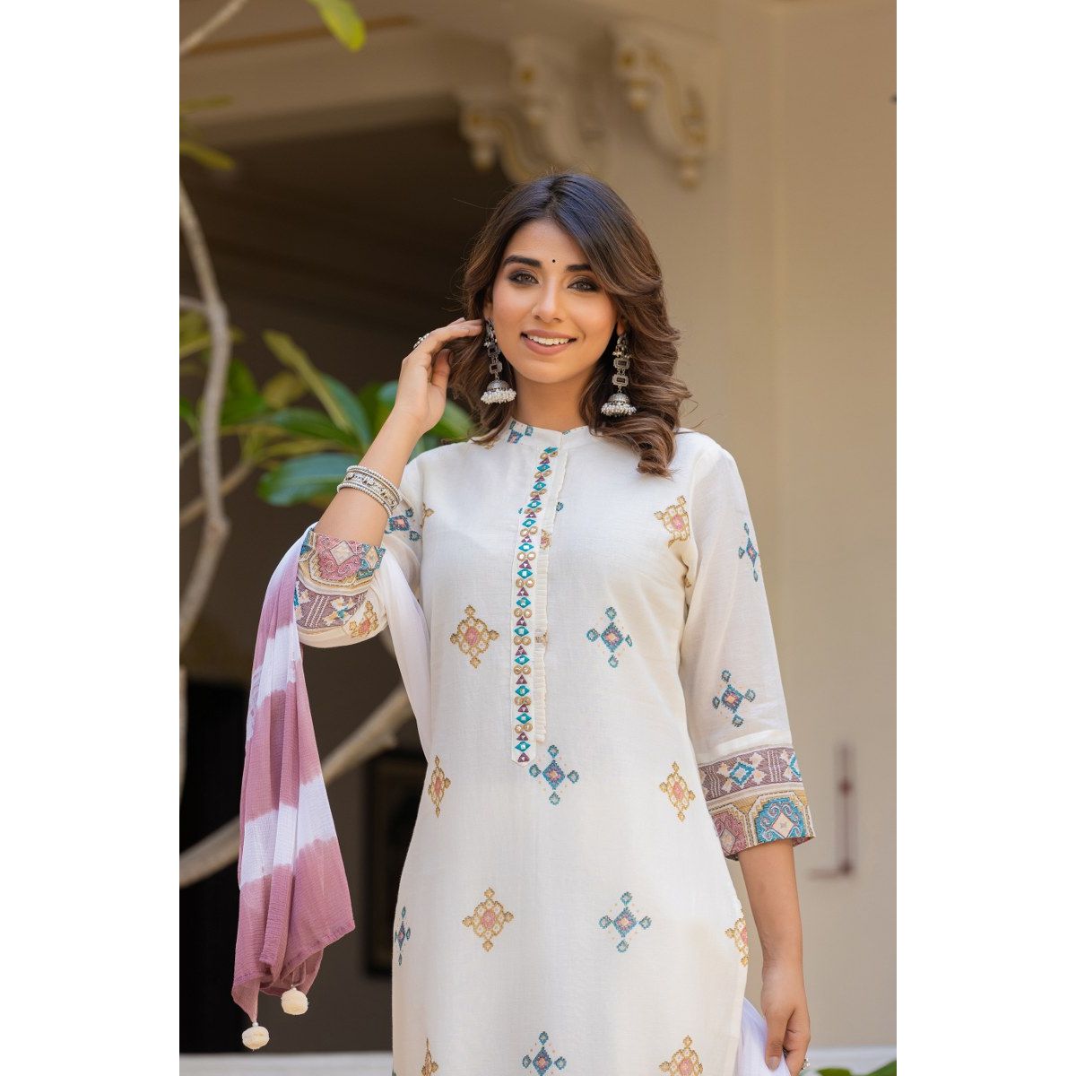 Stylish 3-Piece Cotton Kurta Set for Women - Comfortable & Breathable Indian Ethnic Wear - Perfect for Festivals, Weddings & Casual Outings
