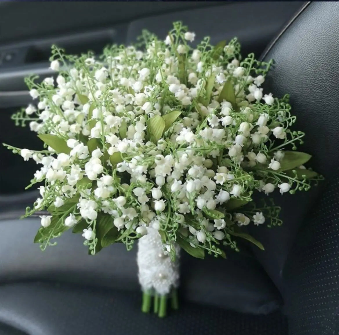 White Calla Lily Bridal Bouquet - Handmade Artificial Silk Wedding Flowers for Bridal Shower, Ceremony & Home Decor