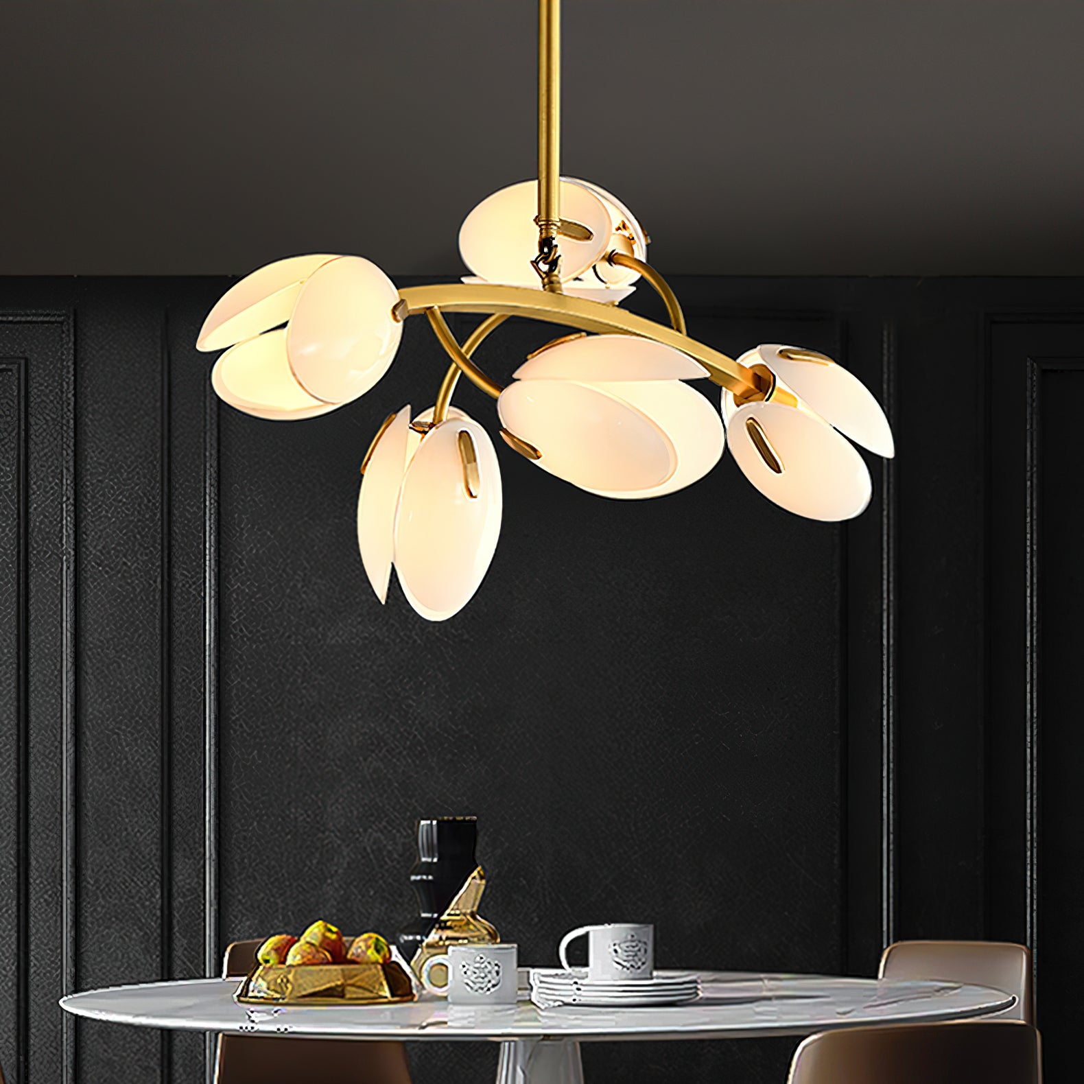 Belluno Crystal Chandelier - Elegant Modern Ceiling Light Fixture for Dining Room, Living Room & Bedroom - Perfect for Home Decor & Wedding Venues