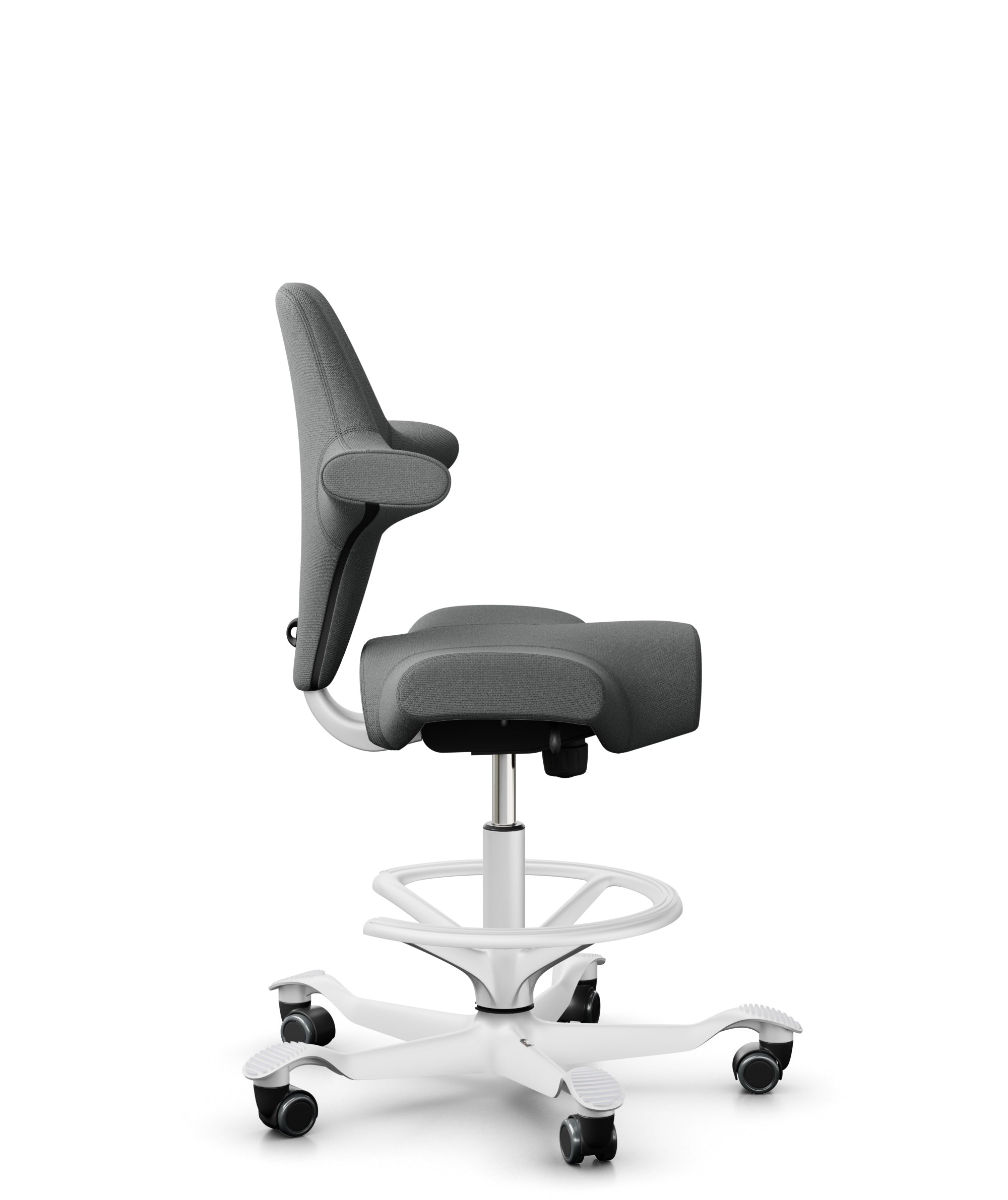 HÅG Capisco 8106 Ergonomic Office Chair - White with Cura Dark Grey - Adjustable Posture Support for Home Office, Gaming & Workspace Comfort
