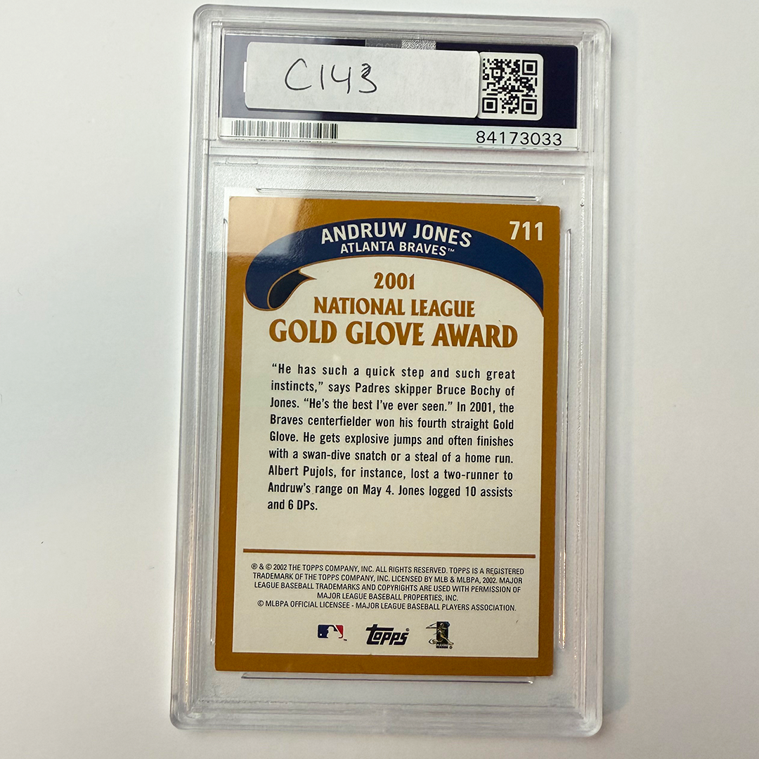 Andruw Jones Autographed 2002 Topps #711 Baseball Card - PSA Certified Authentic Auto - Perfect for MLB Memorabilia Collectors & Atlanta Braves Fans