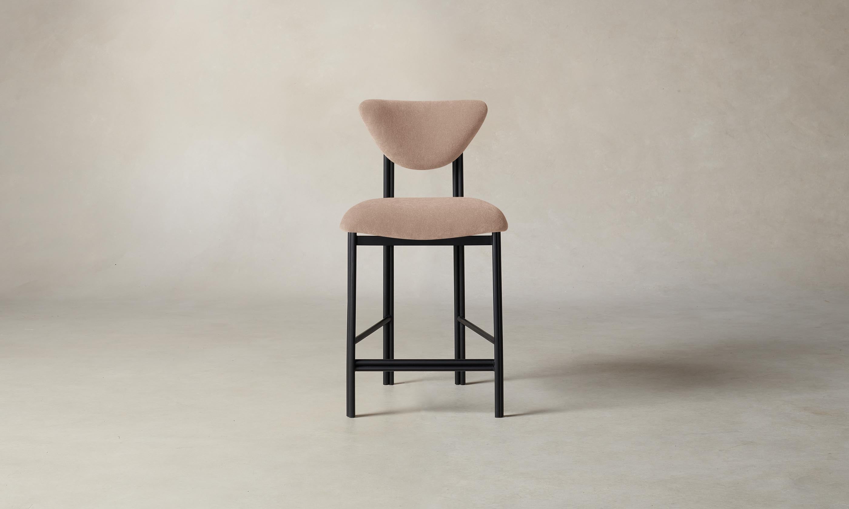 Premium Velvet Counter Stool - Cooper Style in Dusty Rose - Perfect for Kitchen Islands, Breakfast Bars & Modern Dining Areas